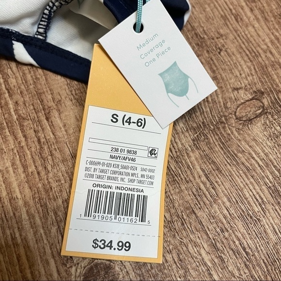 NWT Kona Sol Medium Coverage One Piece Swimsuit - Oxford Blue - Picture 7 of 7